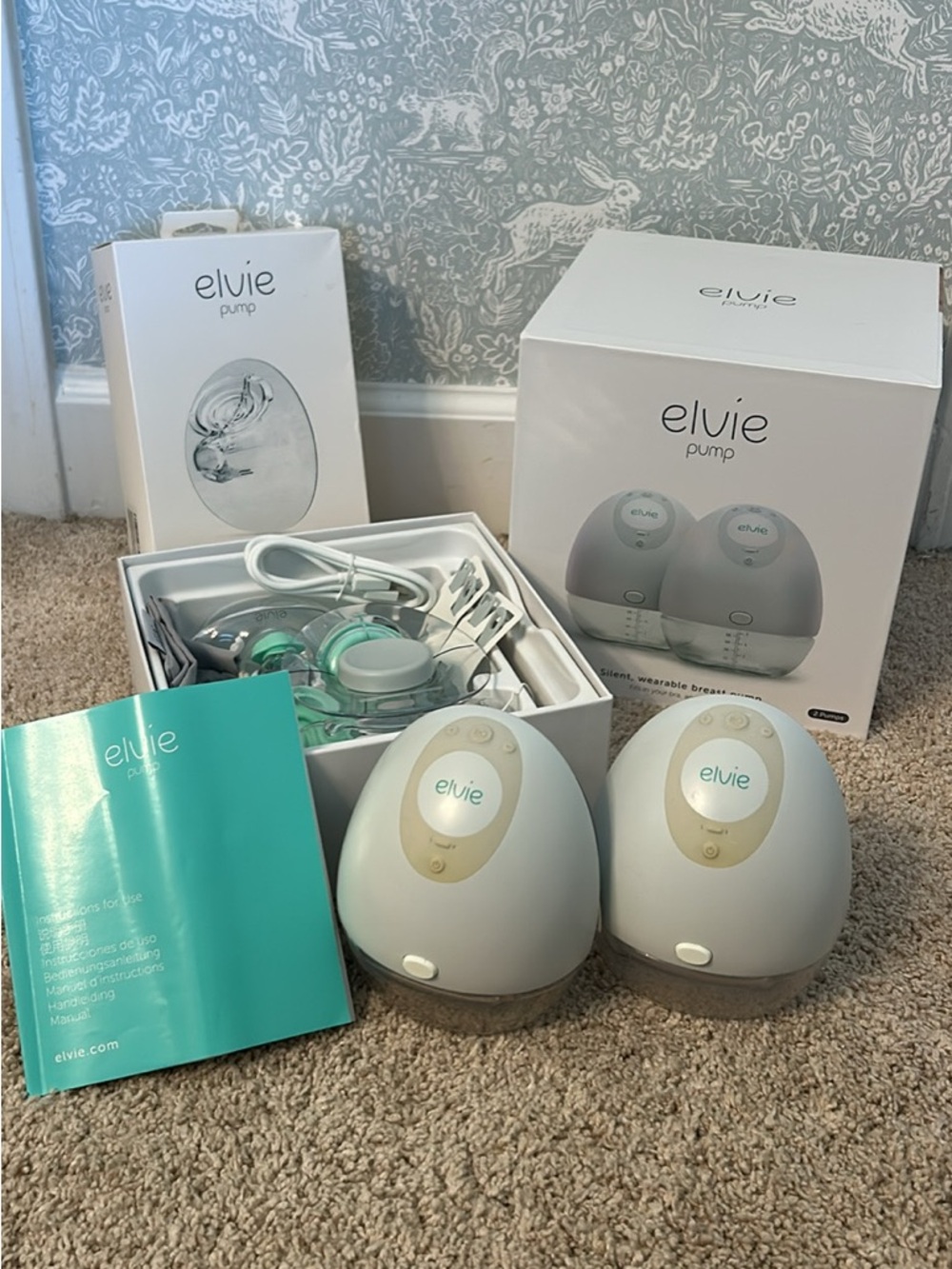 elvie Double Electric Breast Pump - White